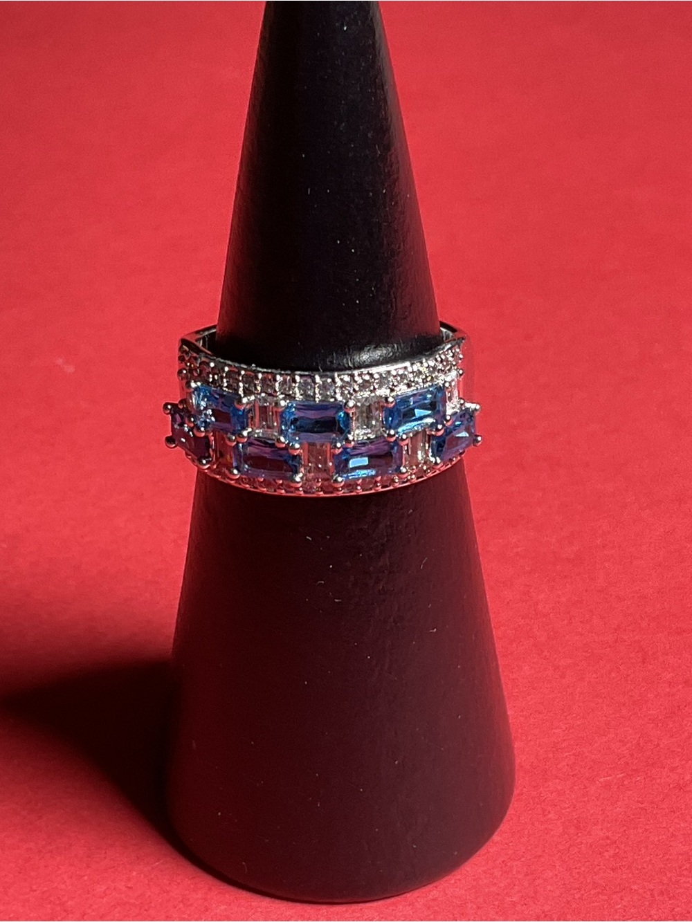 Bomb Party RG54578 “Wrapped With Love” Lab Created Spinel Rhodium Sz 9 Ring NWT